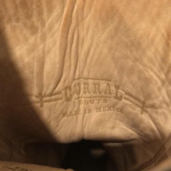 Corral Boots Womens Size 7 Brown Leather Western Fleur de Lis Inlay Snip Toe - Picture 9 of 12